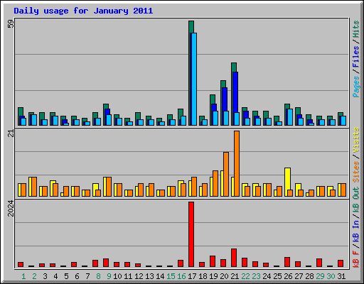 Daily usage for January 2011