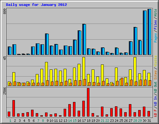 Daily usage for January 2012