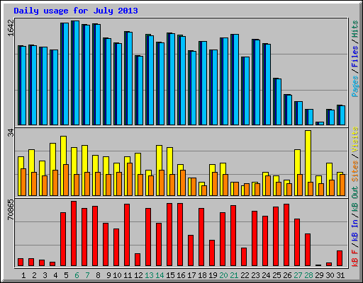 Daily usage for July 2013