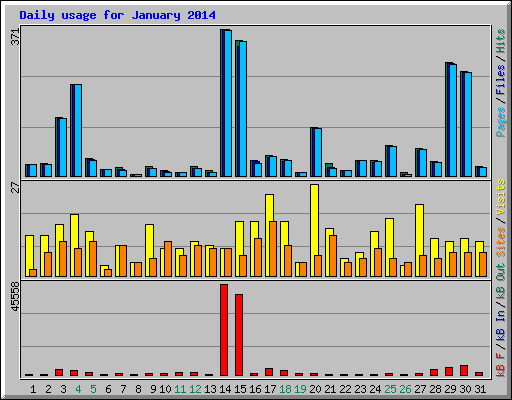 Daily usage for January 2014