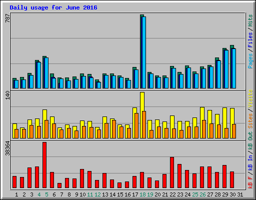 Daily usage for June 2016