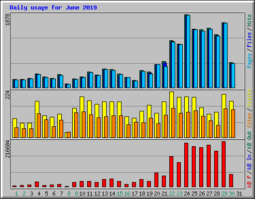 Daily usage for June 2019