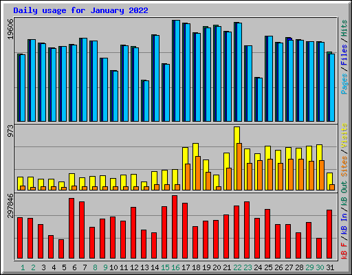 Daily usage for January 2022