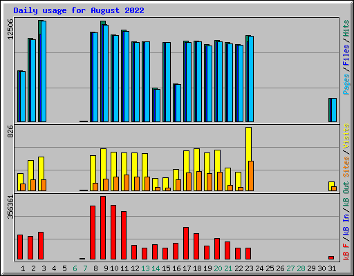 Daily usage for August 2022