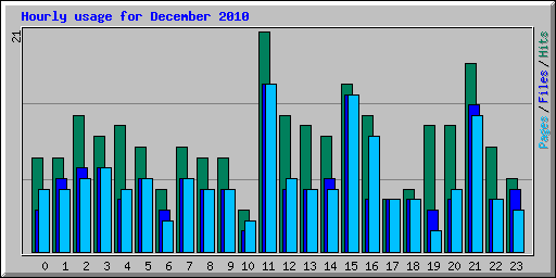 Hourly usage for December 2010