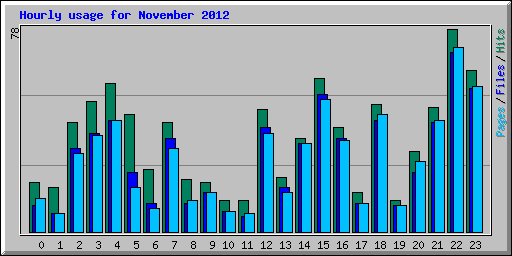 Hourly usage for November 2012