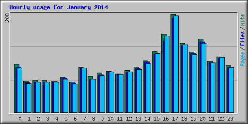 Hourly usage for January 2014