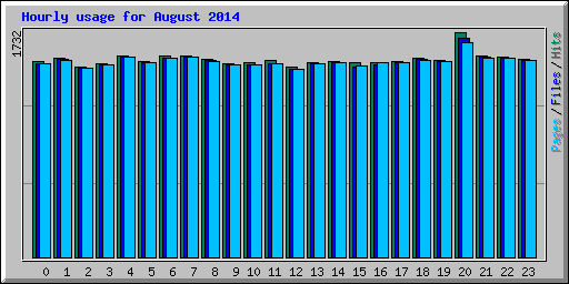 Hourly usage for August 2014