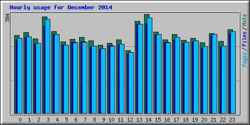 Hourly usage for December 2014