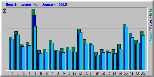 Hourly usage for January 2015