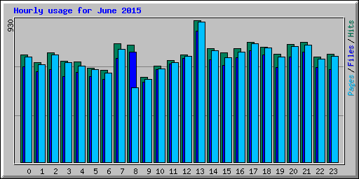 Hourly usage for June 2015