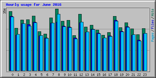 Hourly usage for June 2016