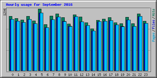 Hourly usage for September 2016