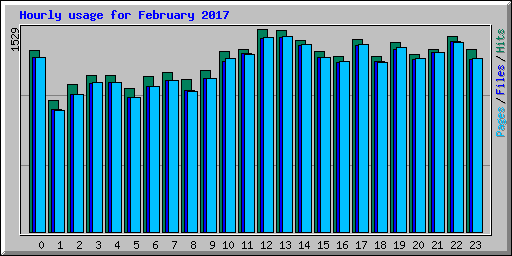 Hourly usage for February 2017