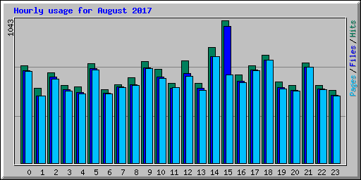 Hourly usage for August 2017