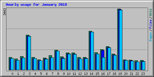 Hourly usage for January 2018