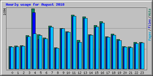 Hourly usage for August 2018