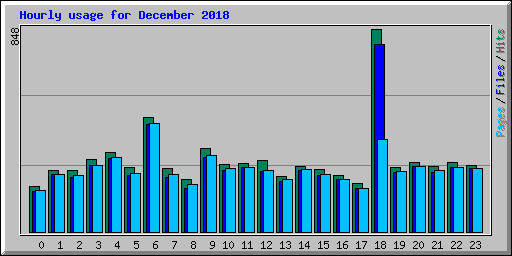 Hourly usage for December 2018