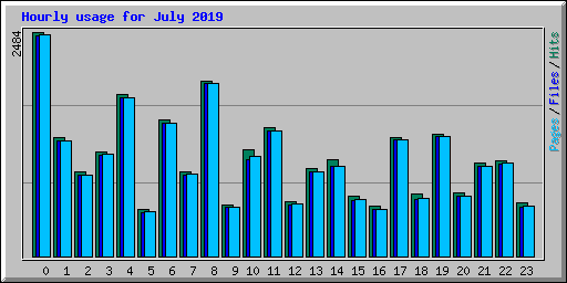 Hourly usage for July 2019