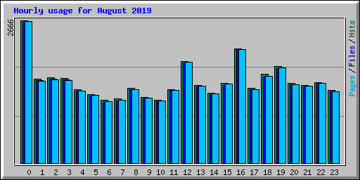 Hourly usage for August 2019