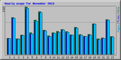 Hourly usage for November 2019