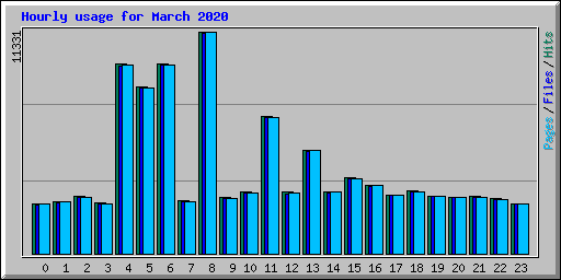 Hourly usage for March 2020