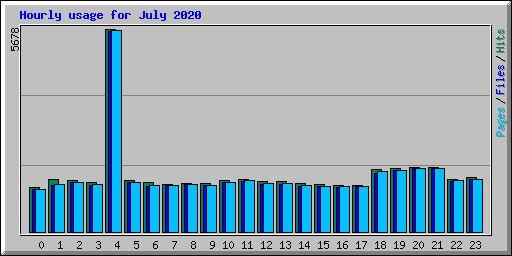 Hourly usage for July 2020