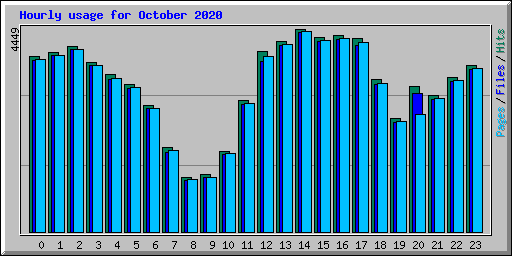 Hourly usage for October 2020