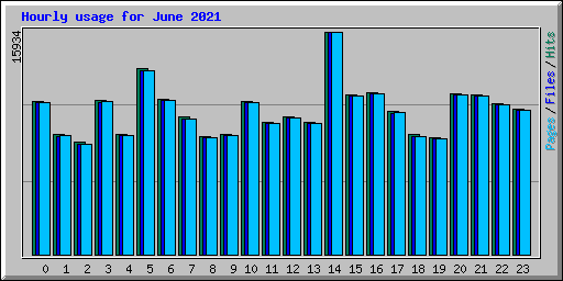 Hourly usage for June 2021