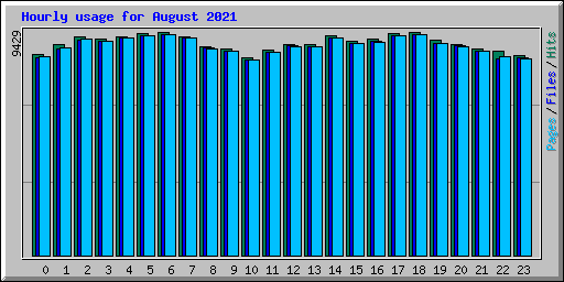 Hourly usage for August 2021